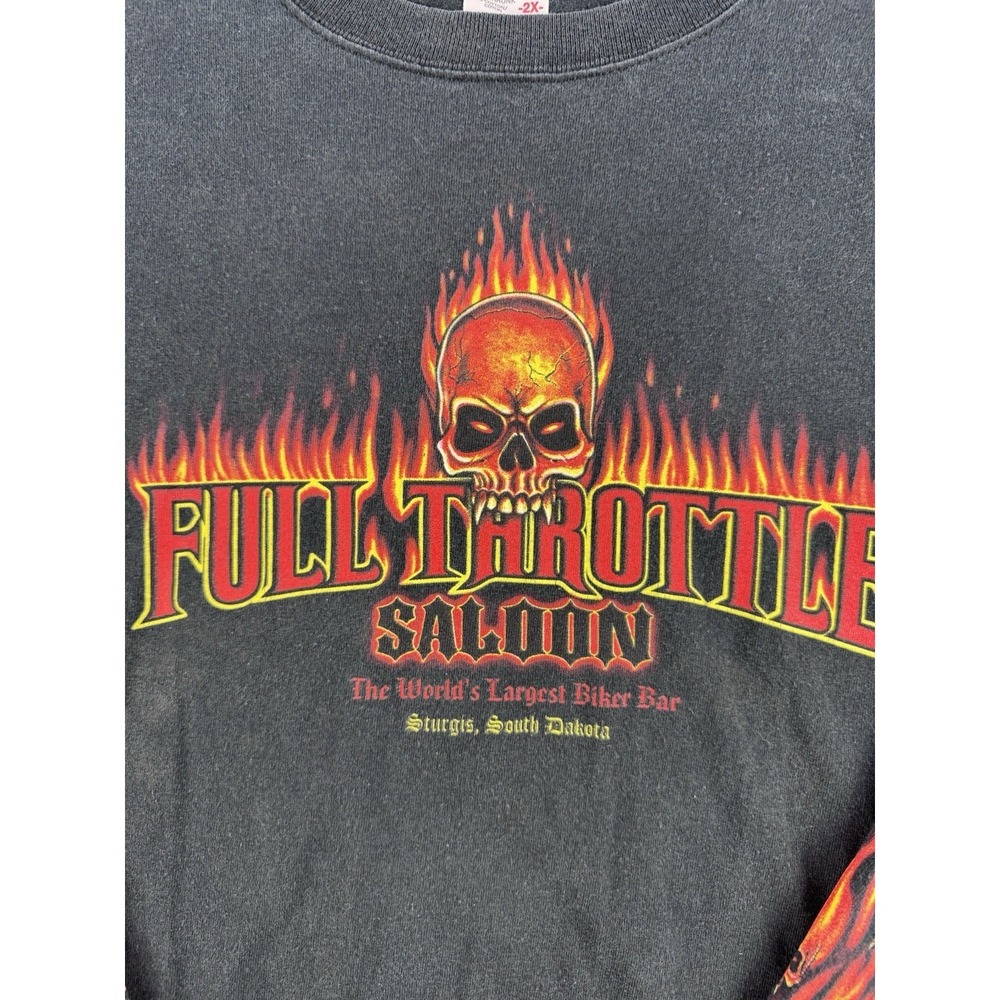 Full Throttle Saloon Sturgis Skull Flame Shirt 2XL - Picture 9 of 9
